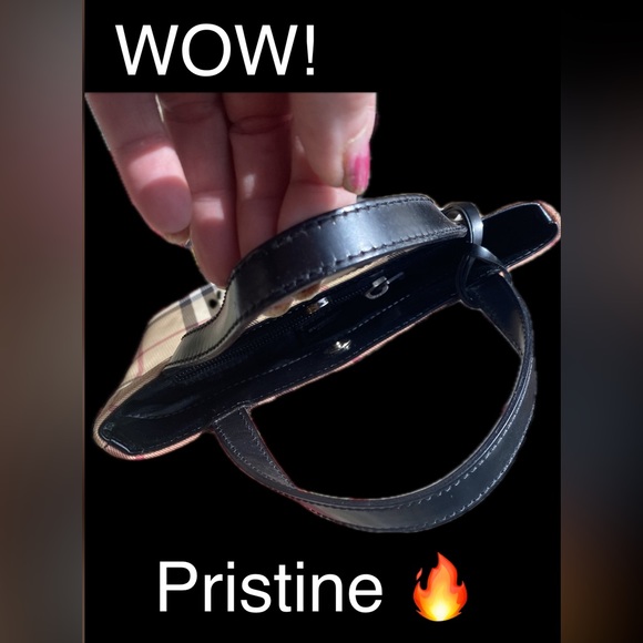 BURBERRY Mini NOVA CHECK PVC/Leather Tote🖤Italian Made🇮🇹7.25”x 8”🔥FABULOUS💋 - Picture 4 of 17